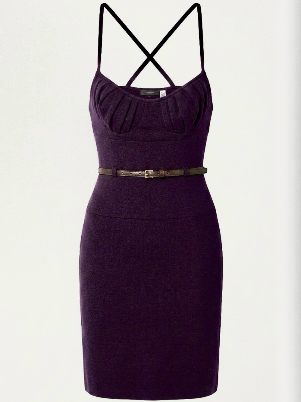Black Halo Purple Spaghetti-Strap Sheath Dress